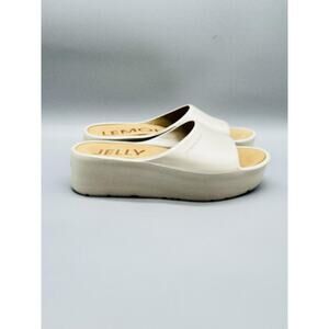 Lemon Jelly Sandals Womens 9.5 White Sunny Platform Slide Slip On Comfort Shoes